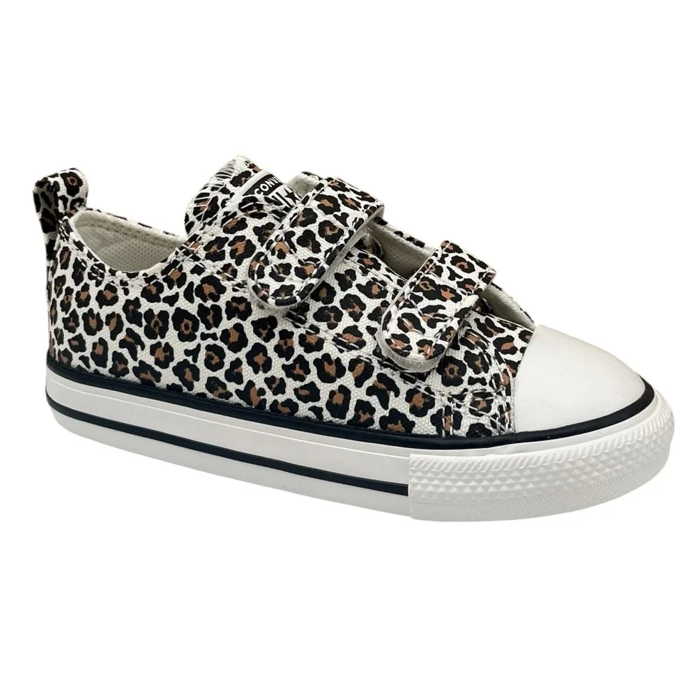 Converse Chuck Taylor Toddler Girls Slip-on Sneakers 9 Brown/White Leopard Print